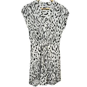 Rails Black Cream Sundress with Cowl Neck